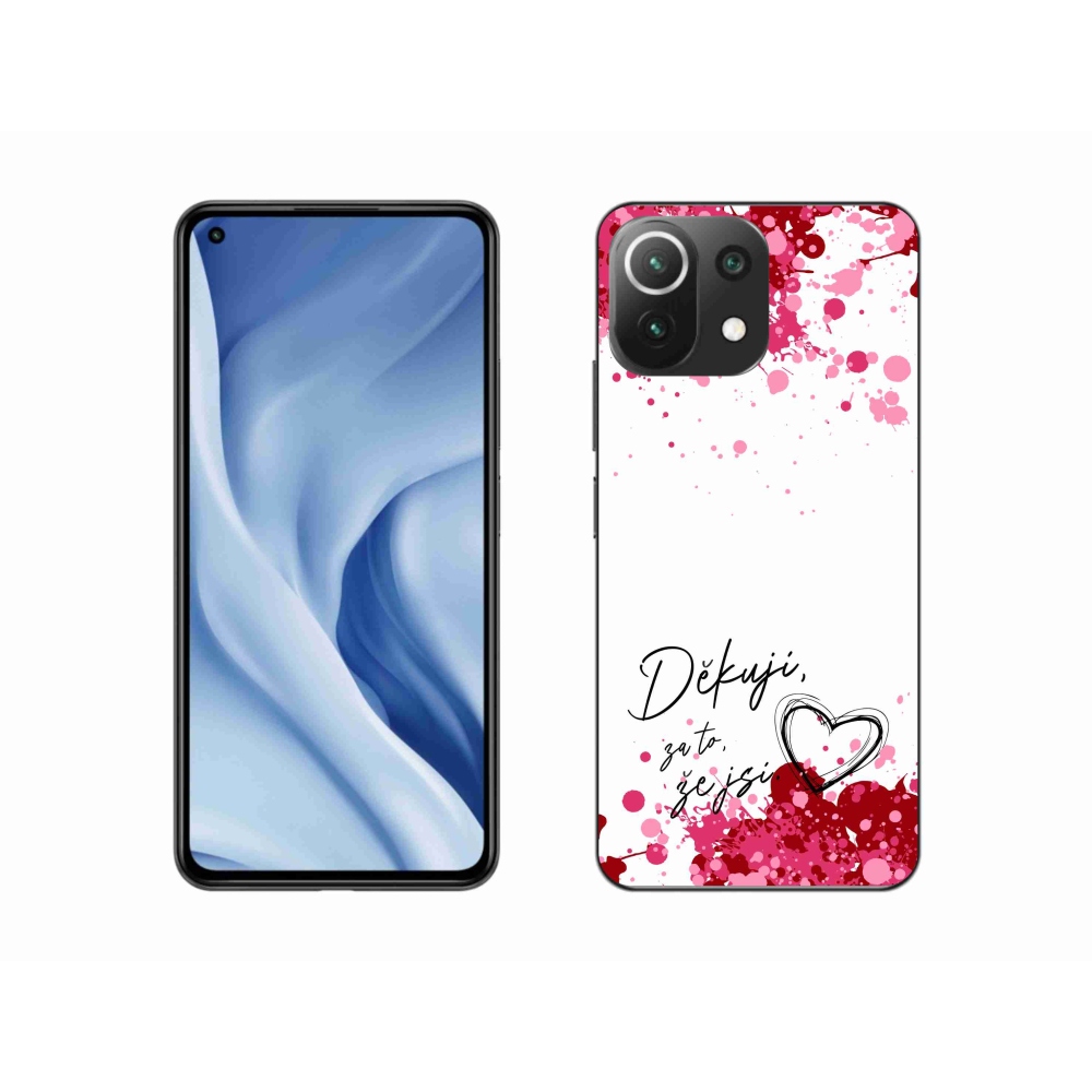 Gél borító mmCase a Xiaomi Mi 11 Lite 4G/5G - szerelem szöveg 2 fehér háttérrel