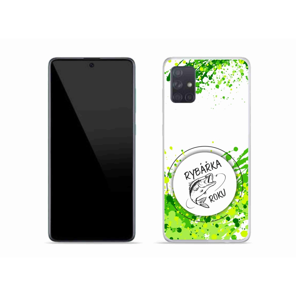 Zselés borító mmCase Samsung Galaxy A51 készülékhez - Az év horgásza fehér háttérrel