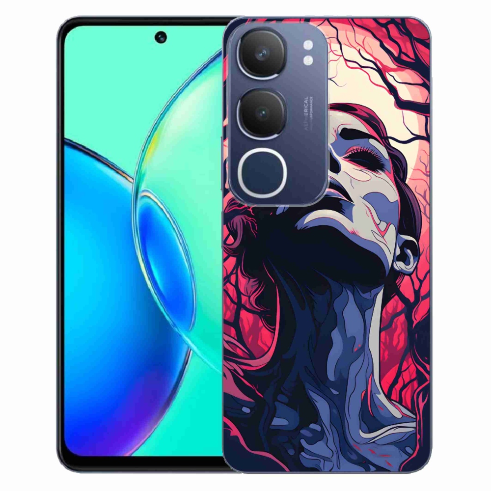 Gélburkolat mmCase a Vivo Y19s készülékre - absztrakt arc