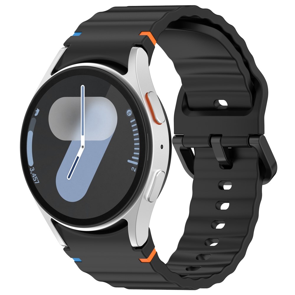 Különböző szilikon karkötők a Samsung Galaxy Watch FE/Watch7 44 mm-es/40 mm-es modellekhez – fekete