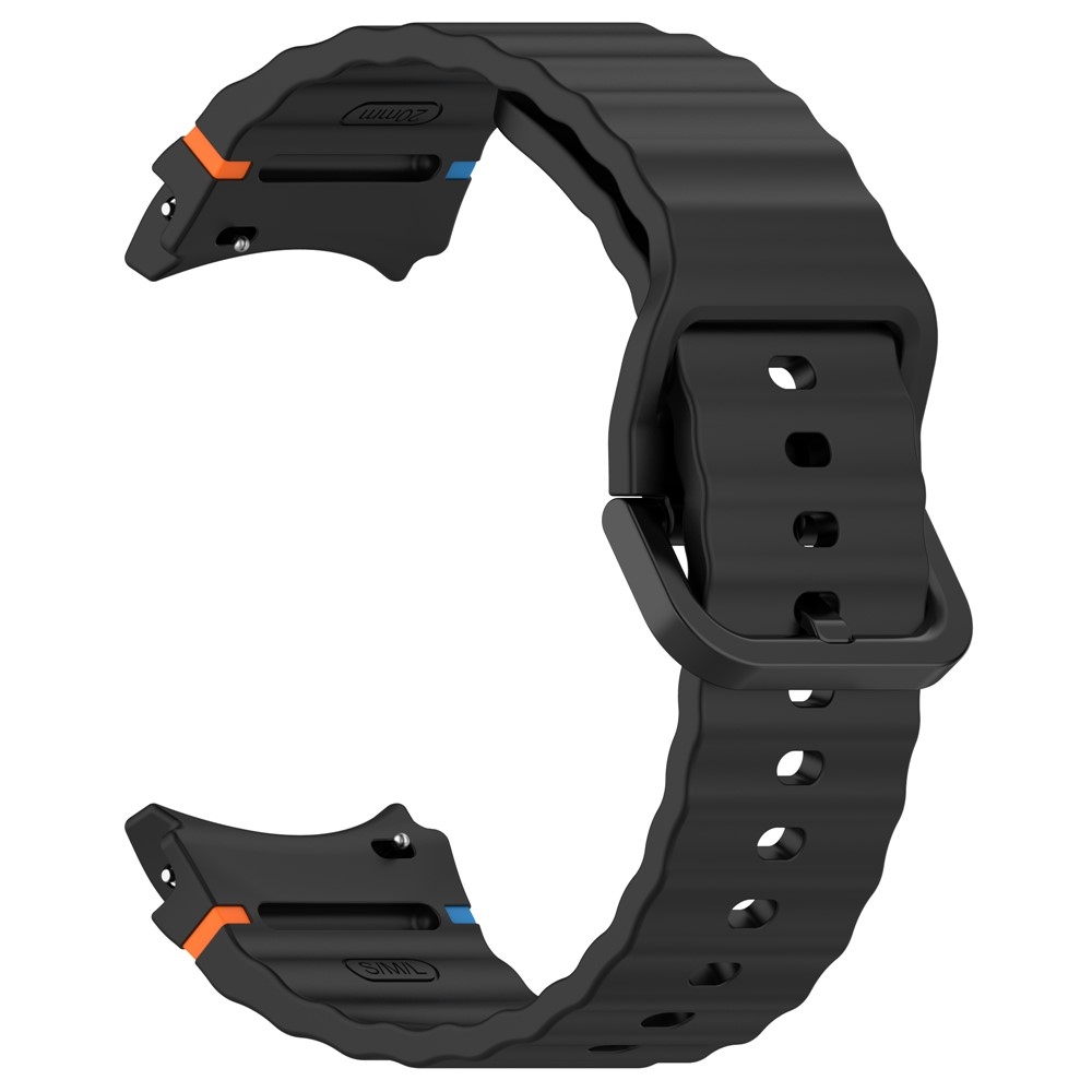 Különböző szilikon karkötők a Samsung Galaxy Watch FE/Watch7 44 mm-es/40 mm-es modellekhez – fekete