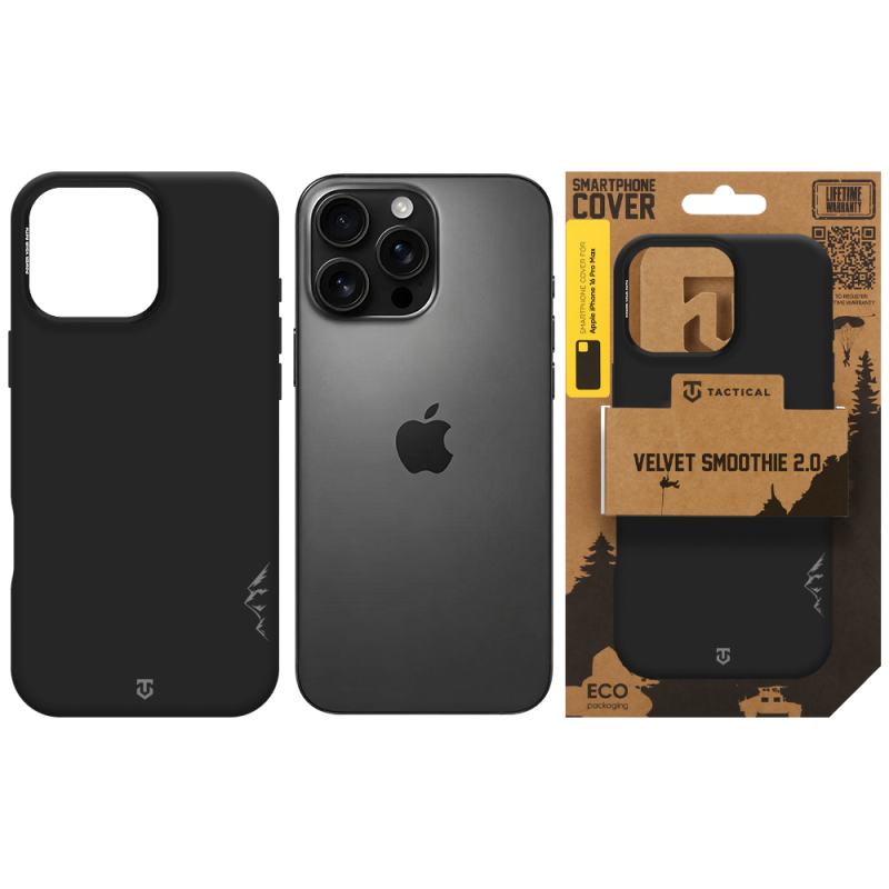 Tactical MagForce Velvet Smoothie 2.0 tok az Apple iPhone 16 Pro Max-hoz, Asphalt színben