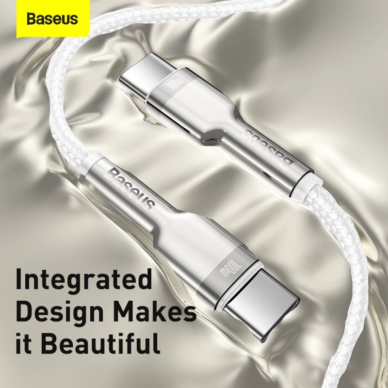 Baseus Cafule Metal sorozatú adatkábel USB-C - USB-C 100W 1m Fehér
