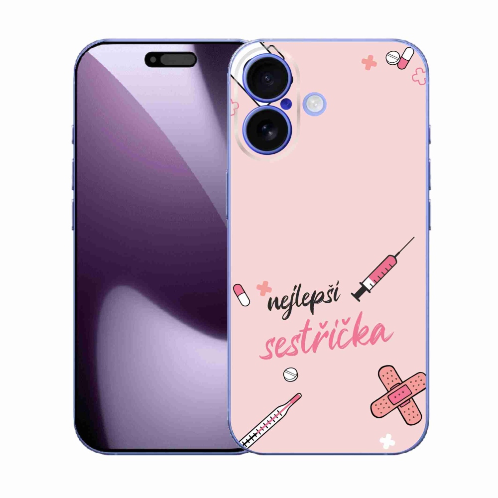 Gél borító mmCase iPhone 17 készülékhez - legjobb kishúg rózsaszín háttérrel