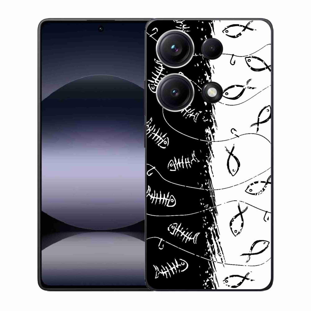 Gél borító mmCase a Xiaomi Redmi Note 14S számára - csontvázak és halak