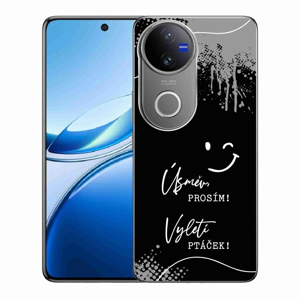 Gél borító mmCase a Vivo V50 5G készülékhez - vicces szöveg 4 fekete háttér