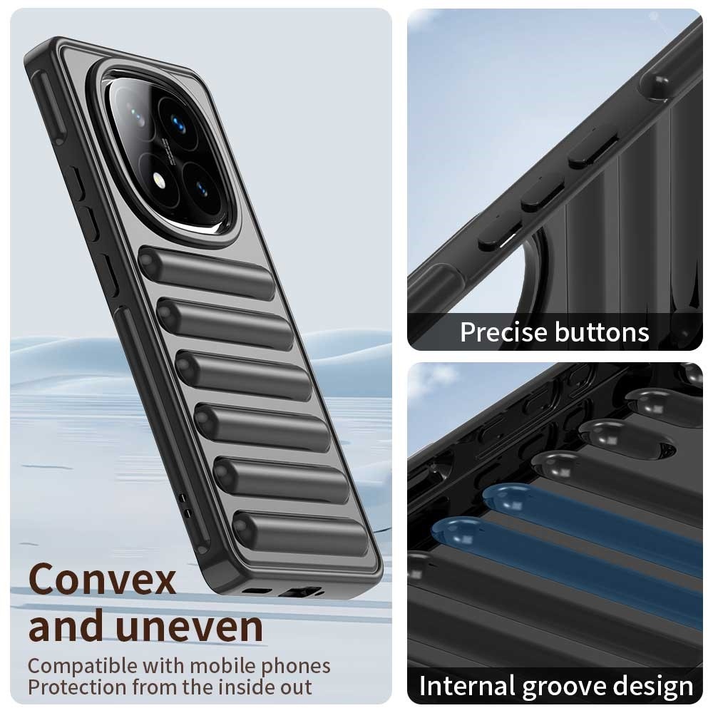 Csíkos tartós borító Xiaomi Redmi Note 14 Pro+ 5G - fekete