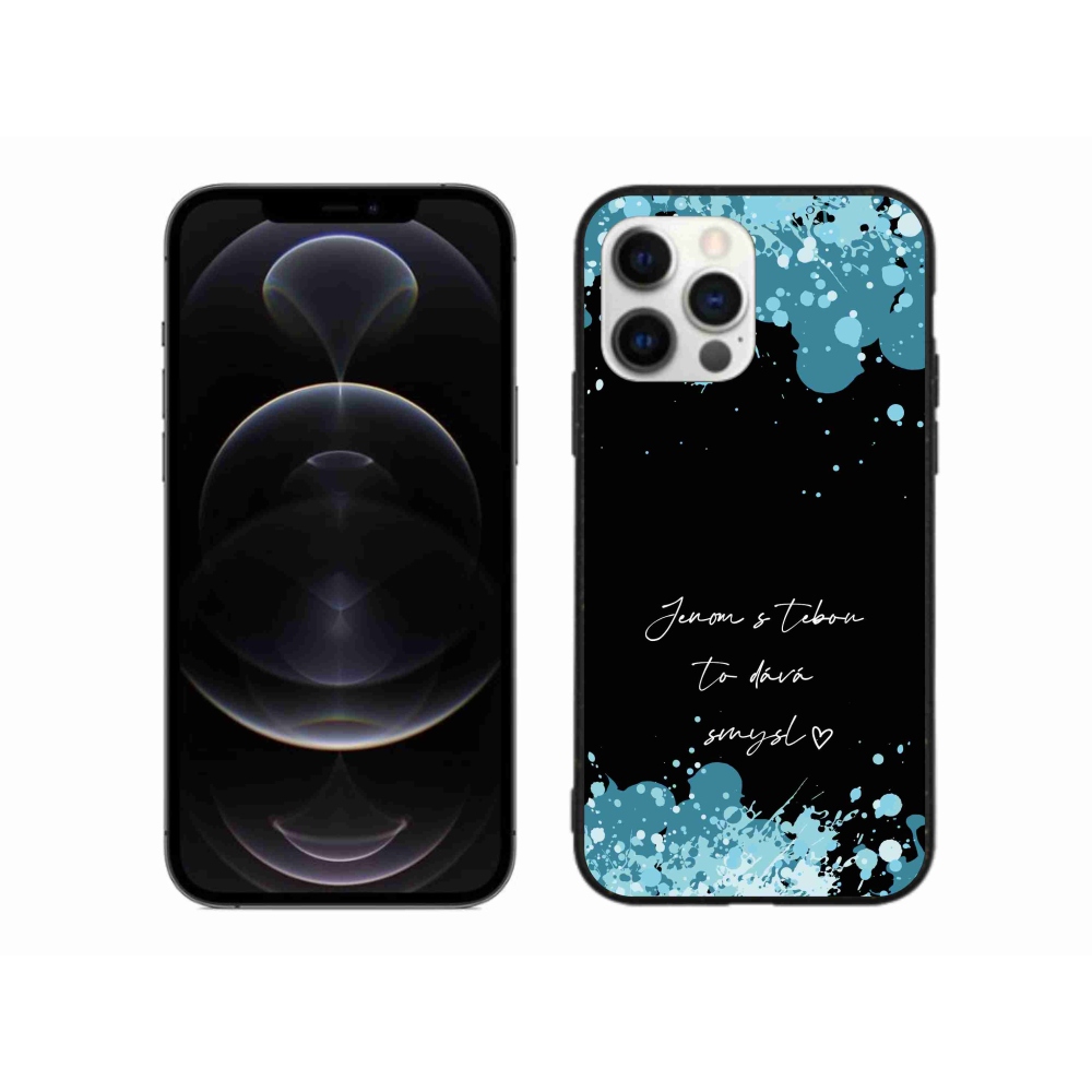 Gél borítás mmCase iPhone 12 Pro Max készülékhez - szerelmes szöveg fekete háttérrel