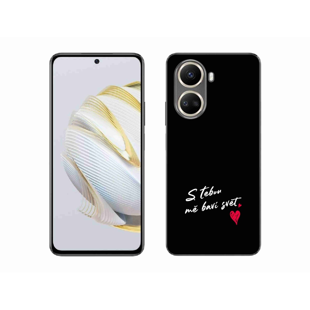 Gél borító mmCase a Huawei Nova 10 SE-hez - szerelmes szöveg 1 fekete háttér
