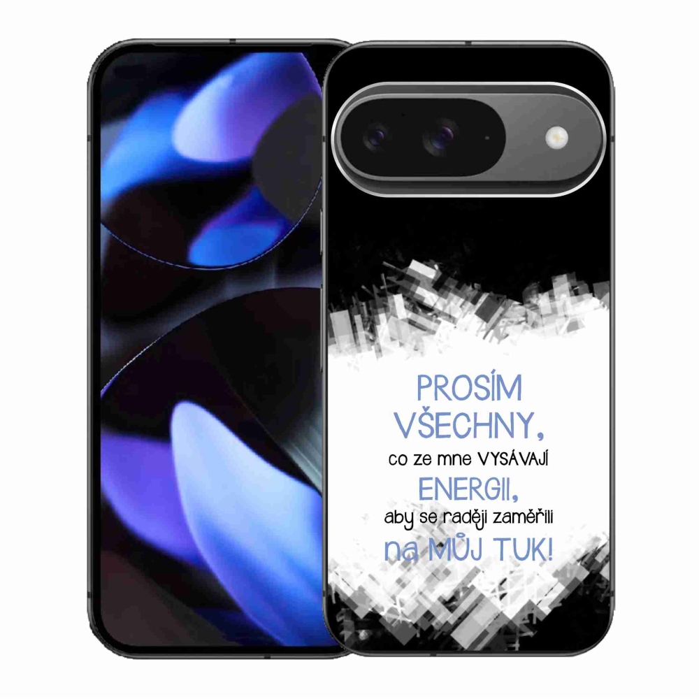 Gél borítás mmCase a Google Pixel 9/9 Pro számára - vicces szöveg 1 kék