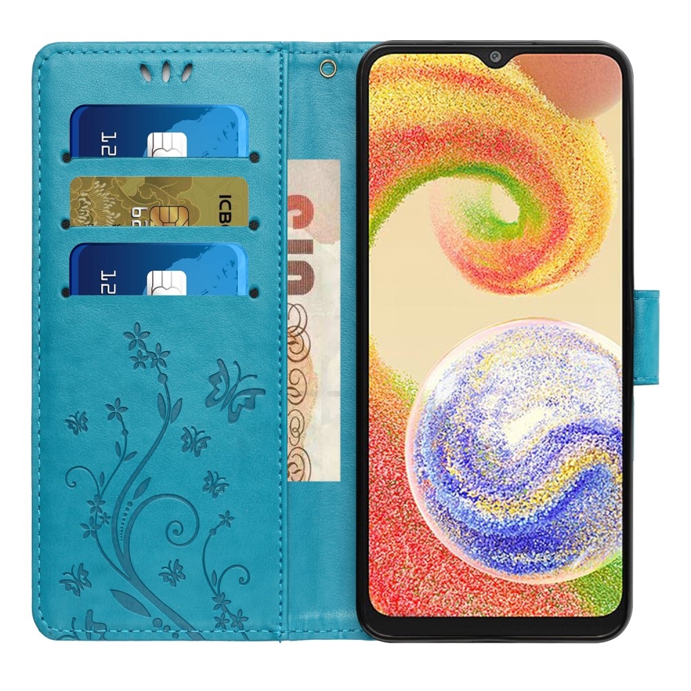 Virágok könyv tok Samsung Galaxy A06 4G - kék