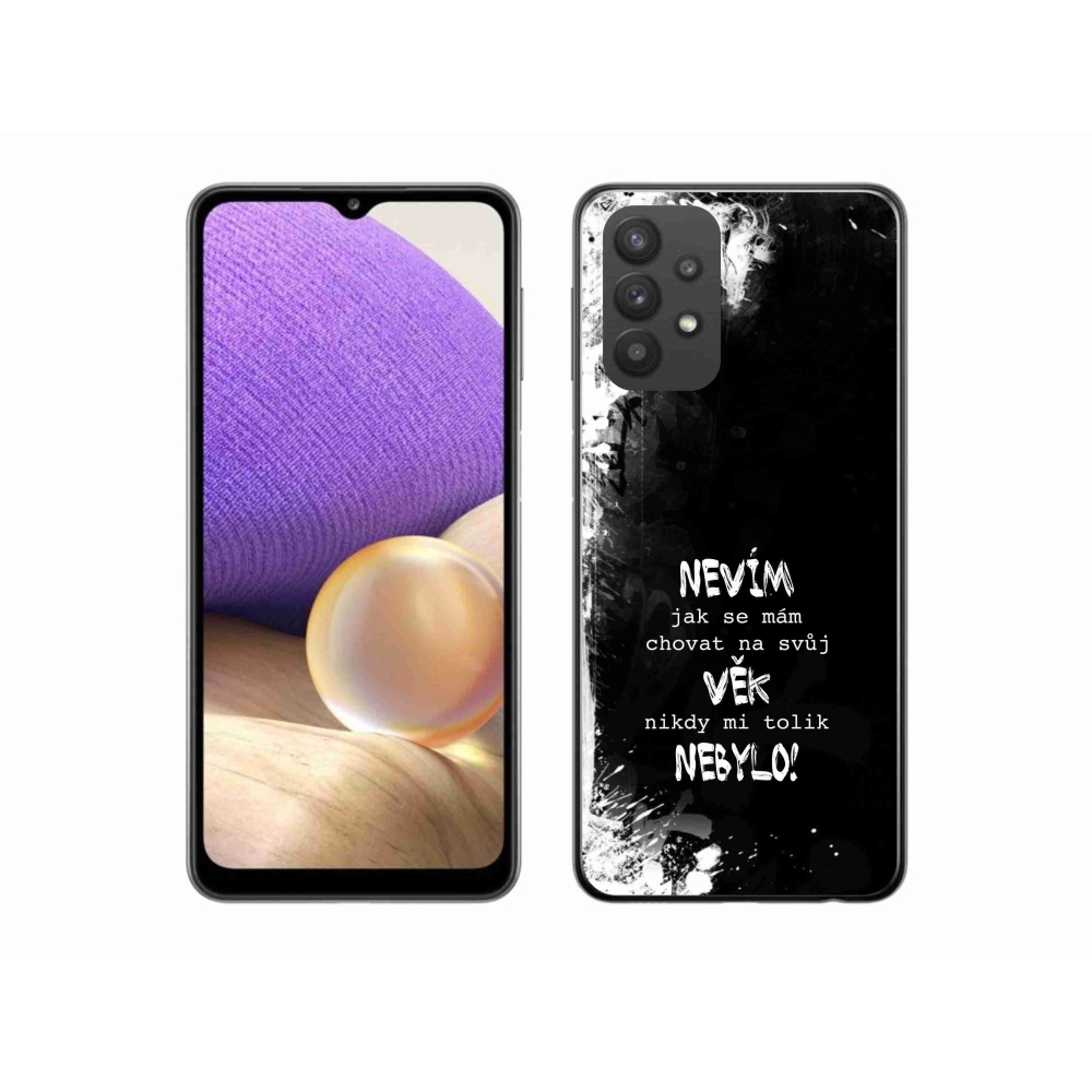 Gél borító mmCase Samsung Galaxy A32 5G - vicces szöveg 14 fekete háttér