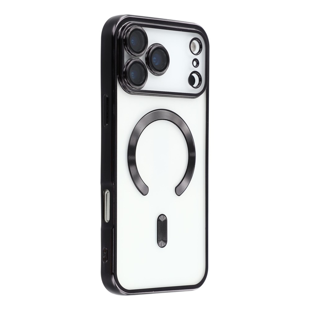 Veins gél tok védőüveggel az iPhone 18 Pro Max/17 Pro Max kamerájához – fekete