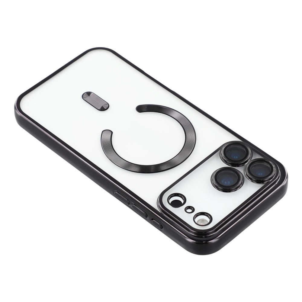 Veins gél tok védőüveggel az iPhone 18 Pro Max/17 Pro Max kamerájához – fekete