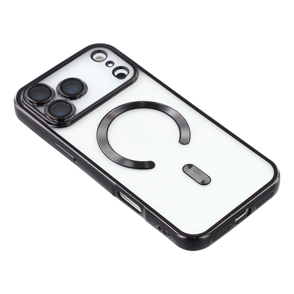 Veins gél tok védőüveggel az iPhone 18 Pro Max/17 Pro Max kamerájához – fekete