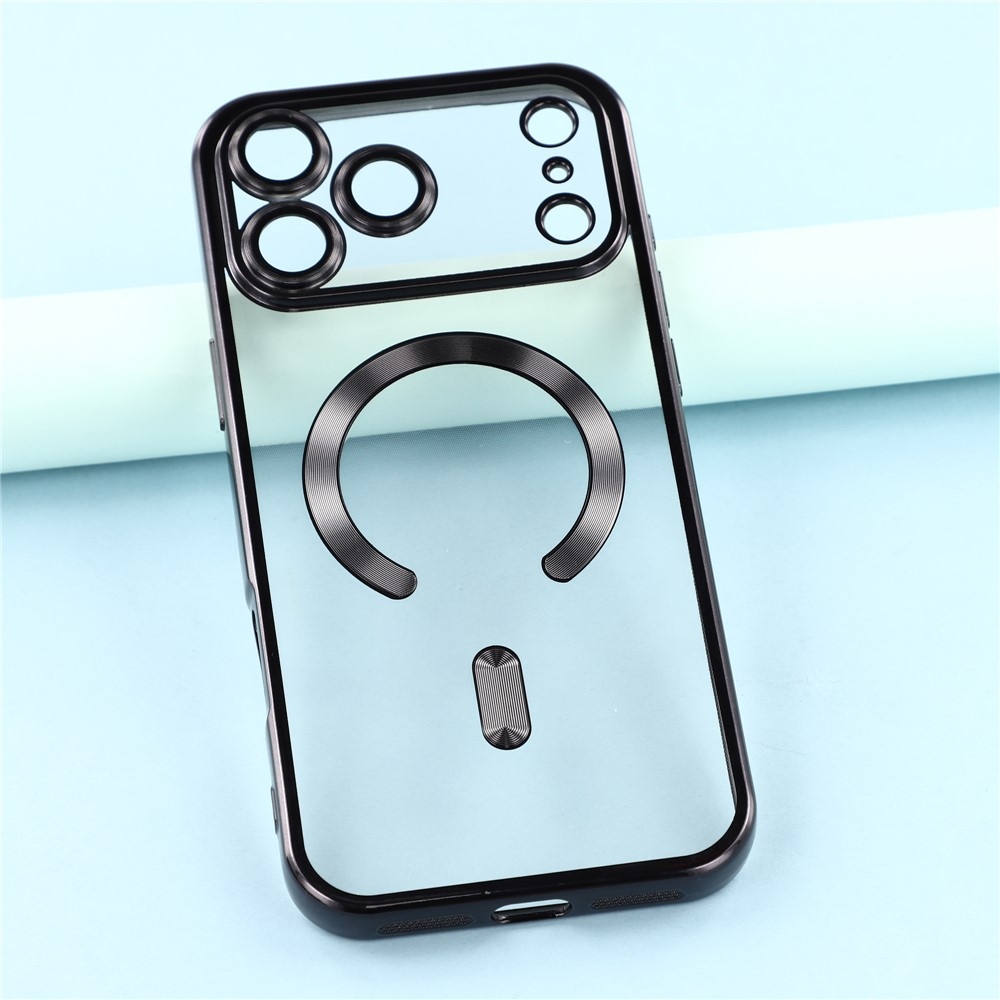 Veins gél tok védőüveggel az iPhone 18 Pro Max/17 Pro Max kamerájához – fekete
