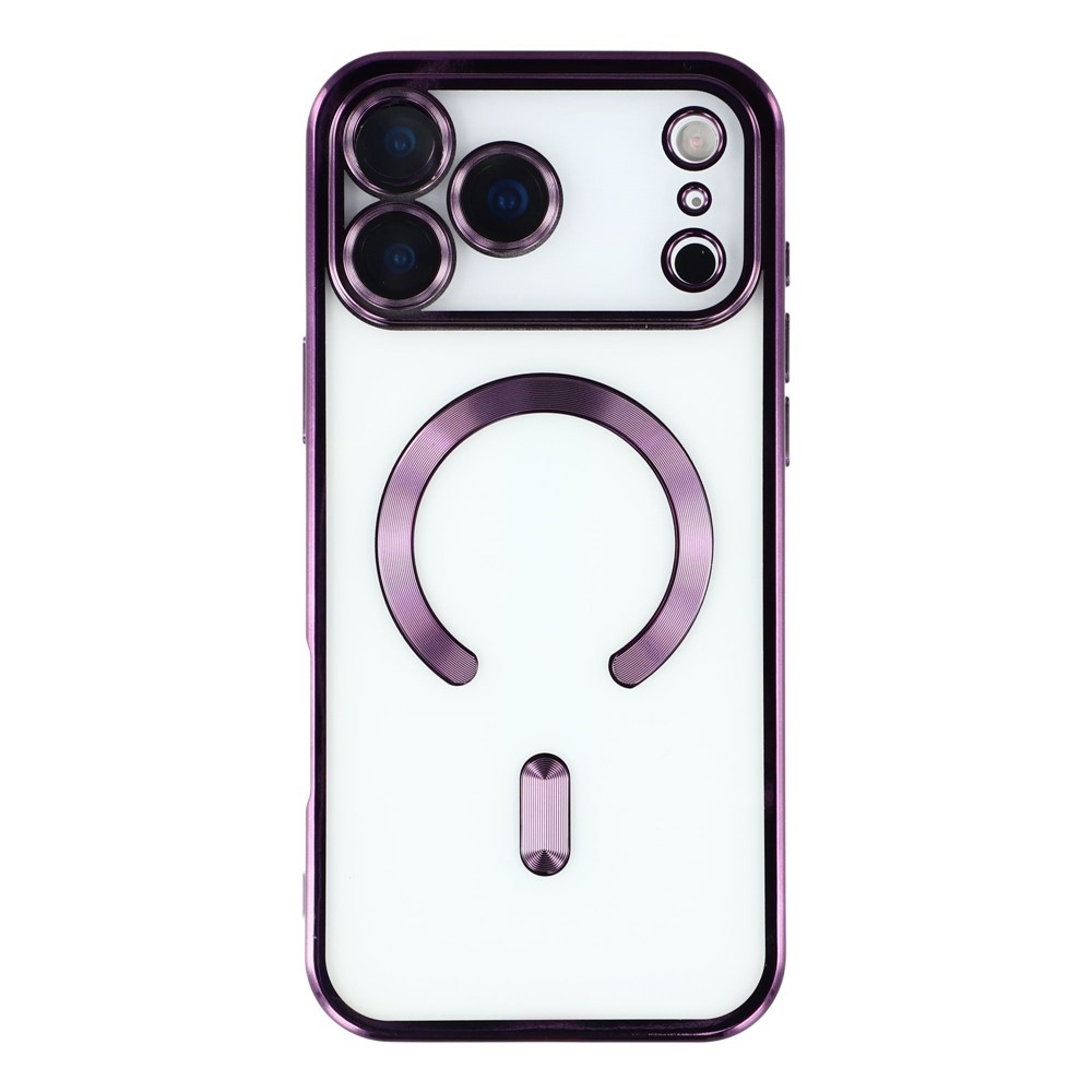 Veins gél tok védőüveggel az iPhone 18 Pro Max/17 Pro Max kamerájához – lila