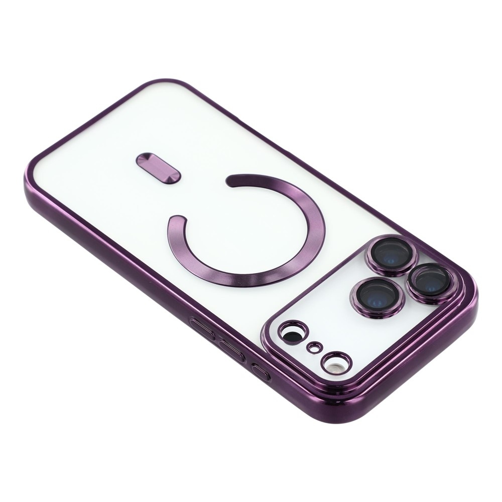 Veins gél tok védőüveggel az iPhone 18 Pro Max/17 Pro Max kamerájához – lila