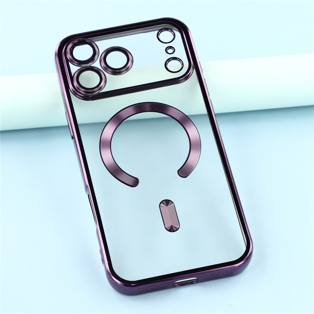 Veins gél tok védőüveggel az iPhone 18 Pro Max/17 Pro Max kamerájához – lila