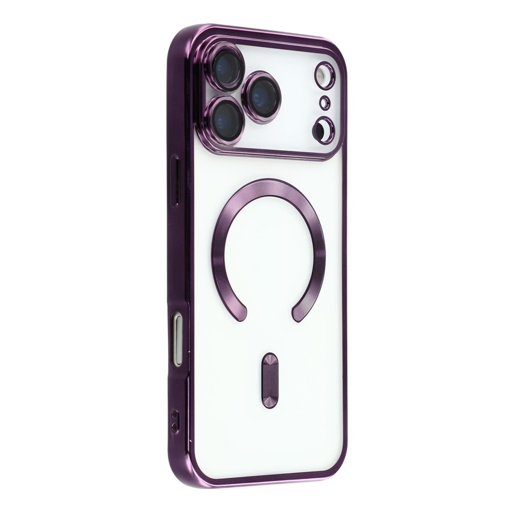 Veins gél tok védőüveggel az iPhone 18 Pro Max/17 Pro Max kamerájához – lila