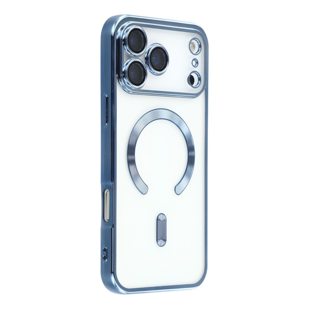 Veins gél tok védőüveggel az iPhone 18 Pro Max/17 Pro Max kamerájához – kék