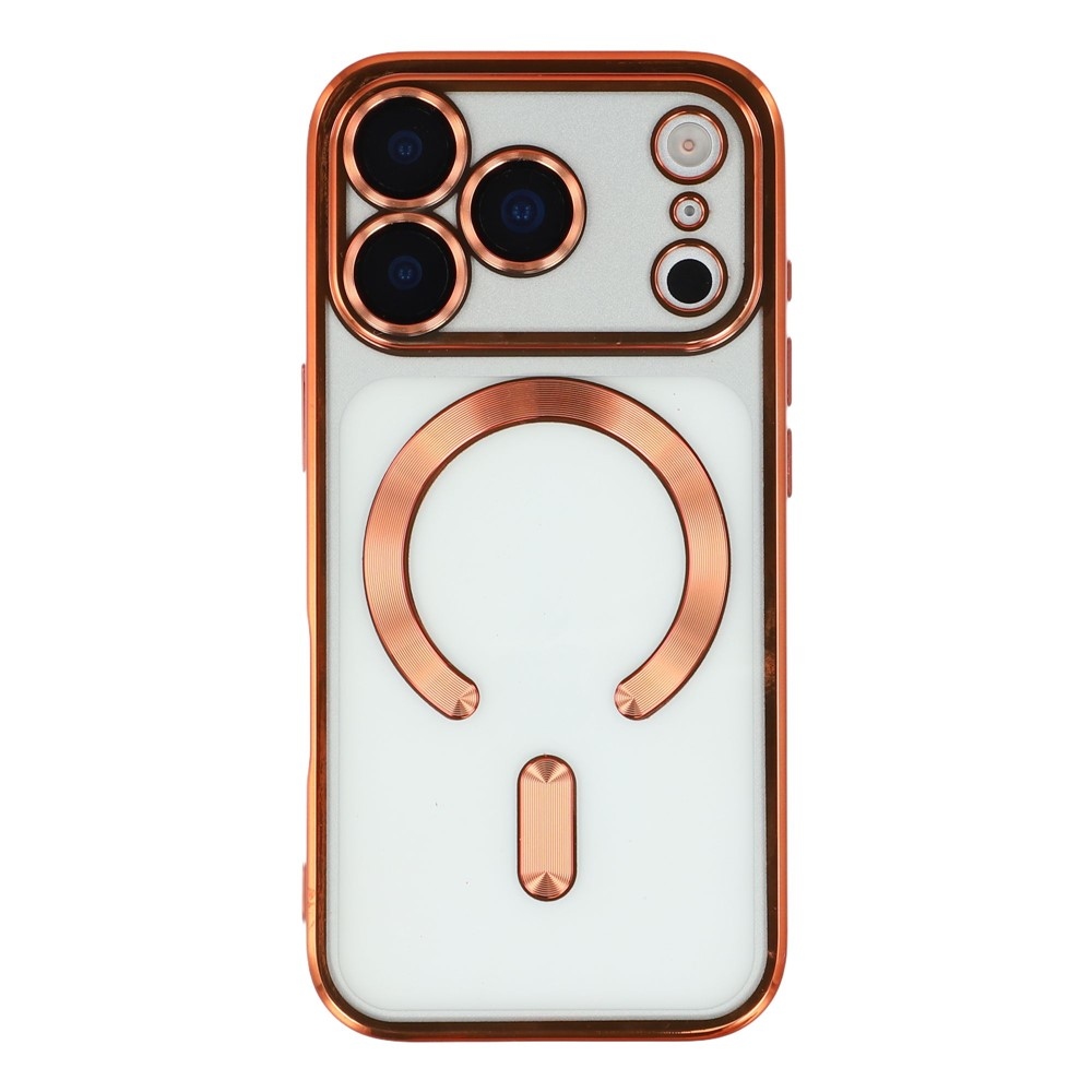 Veins gél tok védőüveggel az iPhone 18 Pro Max/17 Pro Max kamerájához – narancssárga