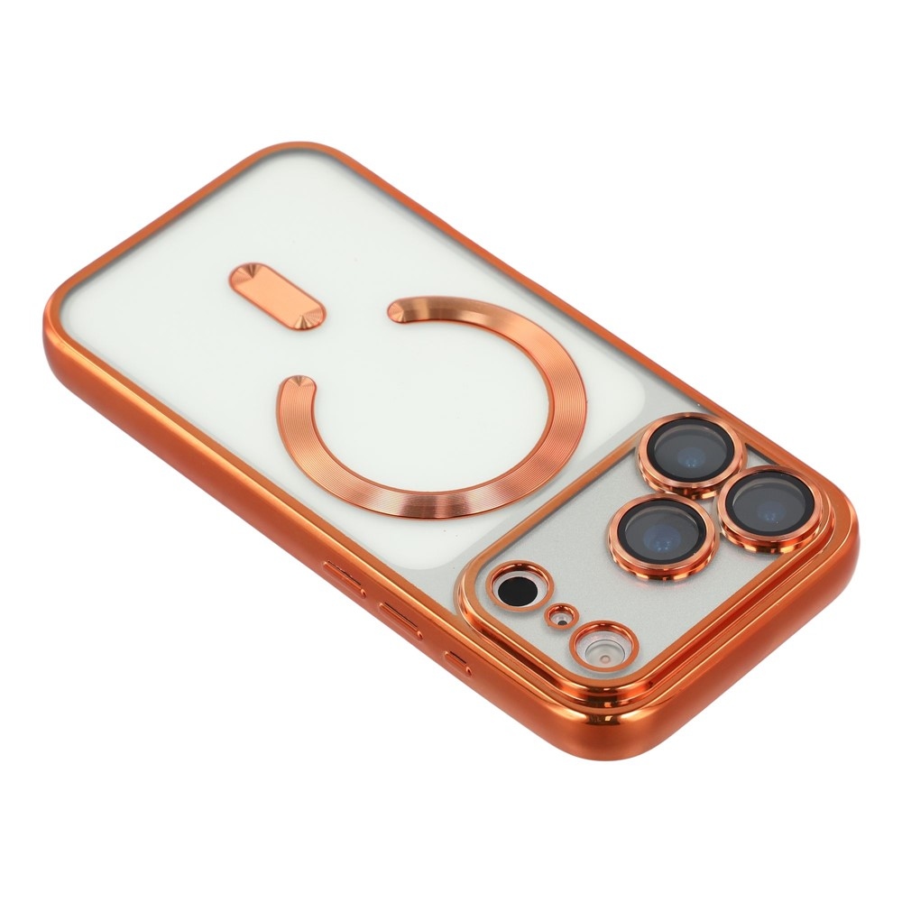 Veins gél tok védőüveggel az iPhone 18 Pro Max/17 Pro Max kamerájához – narancssárga
