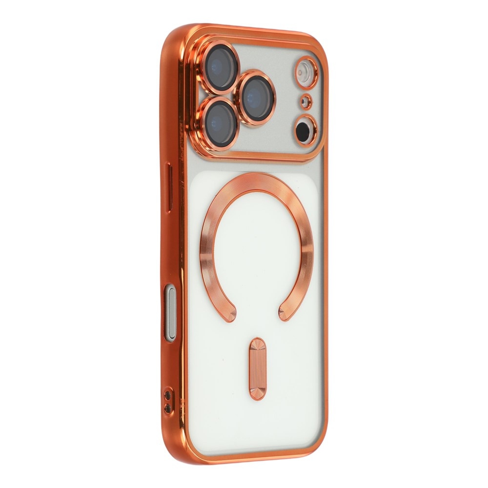 Veins gél tok védőüveggel az iPhone 18 Pro Max/17 Pro Max kamerájához – narancssárga