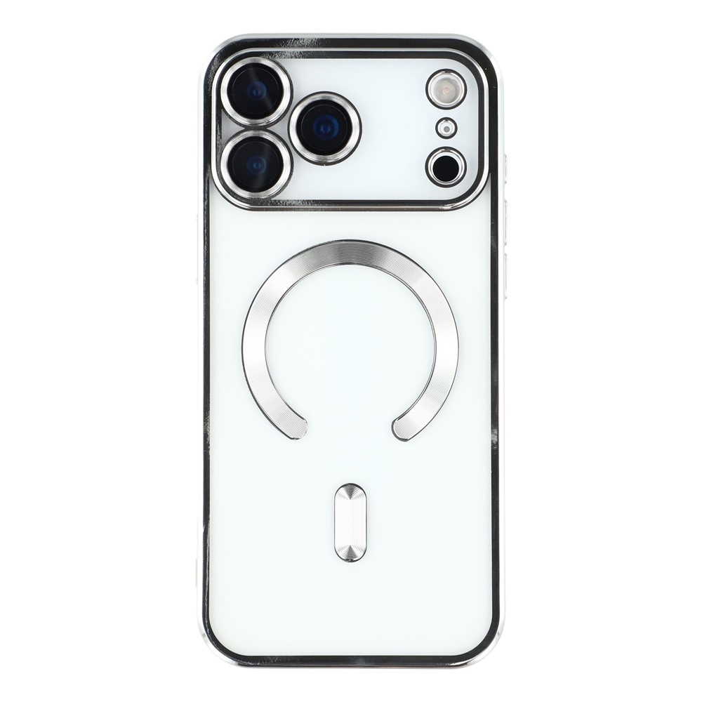 Veins gél tok védőüveggel az iPhone 18 Pro Max/17 Pro Max kamerájához – ezüst