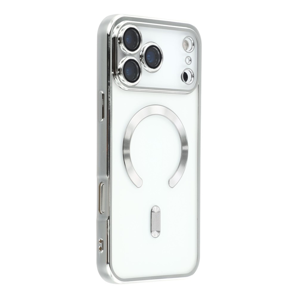 Veins gél tok védőüveggel az iPhone 18 Pro Max/17 Pro Max kamerájához – ezüst