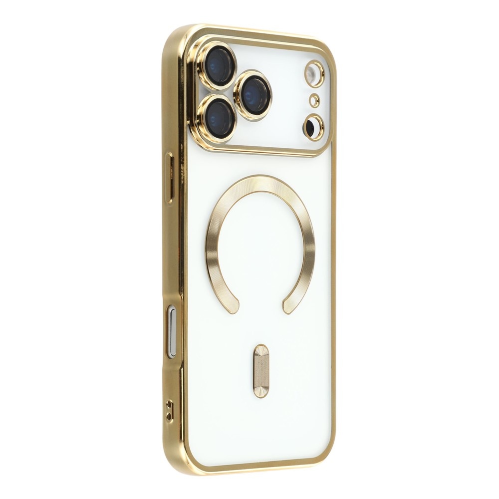 Veins gél tok védőüveggel az iPhone 18 Pro Max/17 Pro Max kamerájához – arany