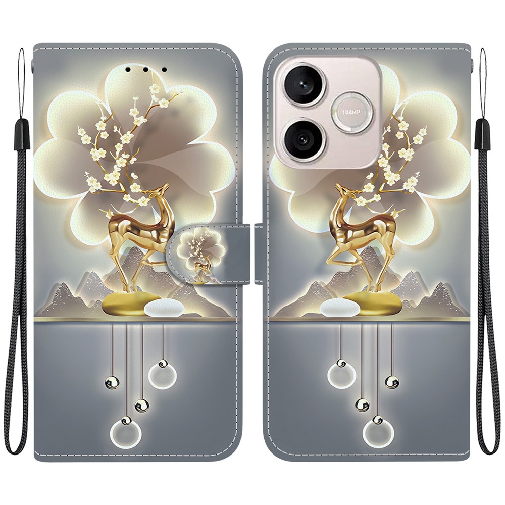 Sokoldalú könyvtáska a Honor 600 Lite 5G-hez - szarvas sika