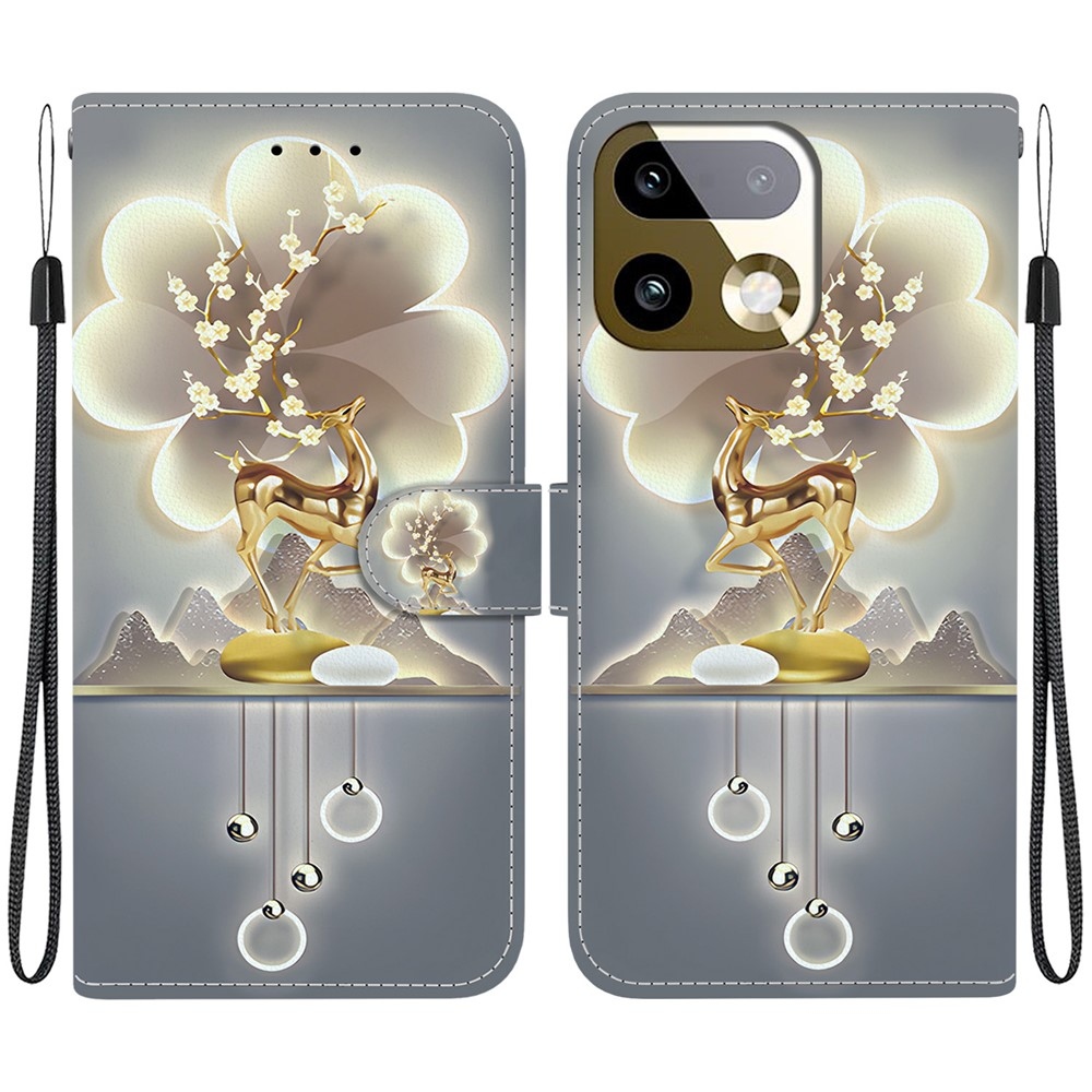 Sokoldalú könyvtáska a Realme 16 Pro+ 5G készülékhez - szarvas sika