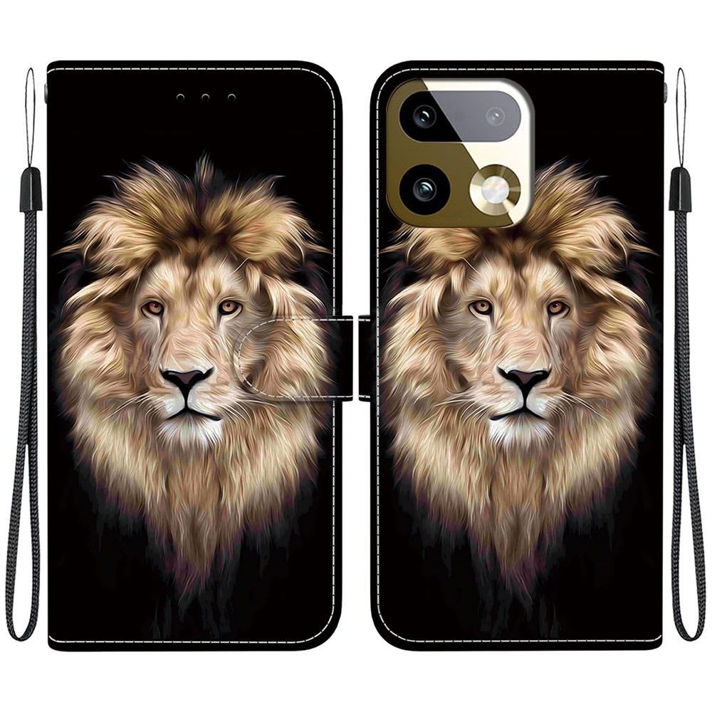 Sokoldalú könyvtáska a Realme 16 Pro+ 5G számára - oroszlán