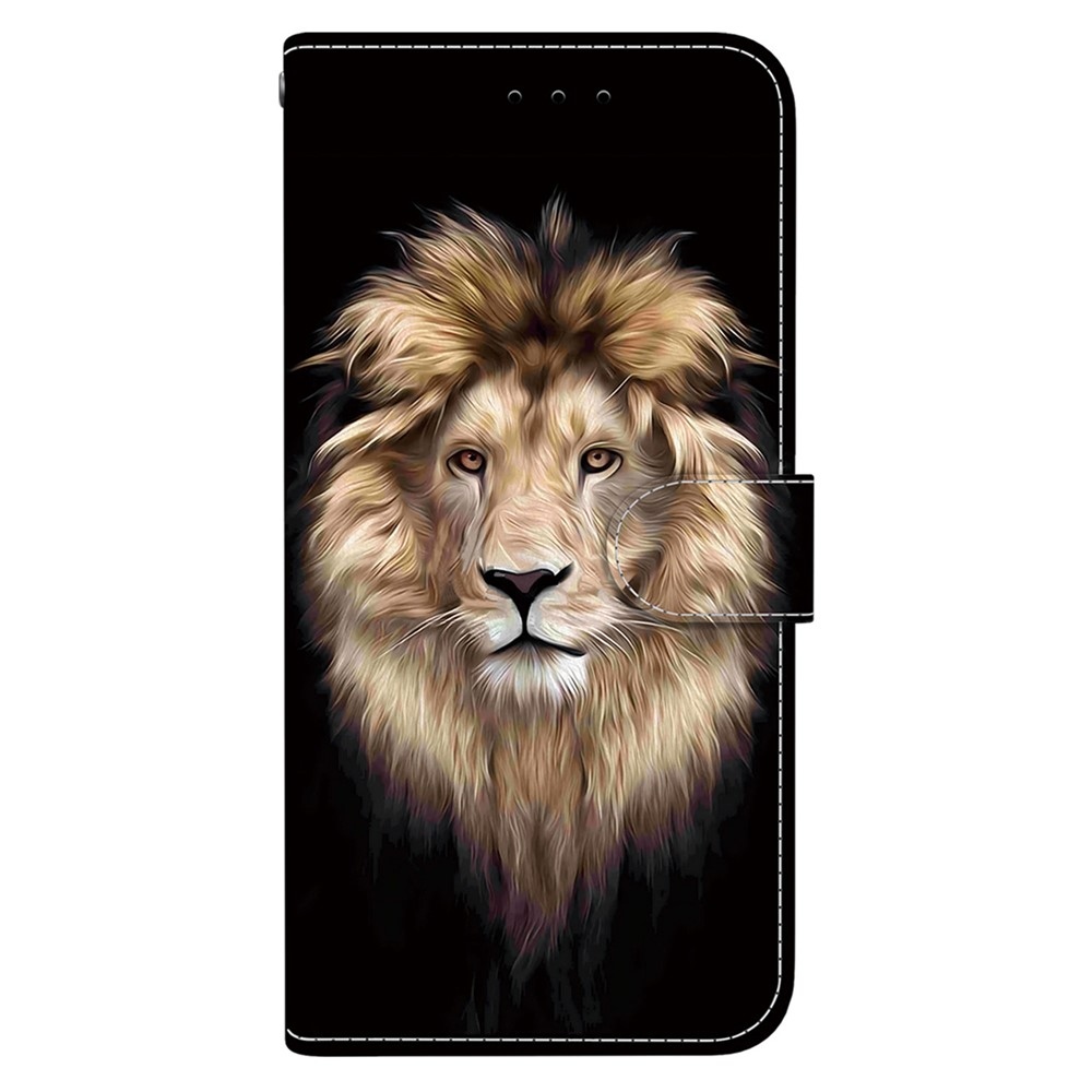 Sokoldalú könyvtáska a Realme 16 Pro+ 5G számára - oroszlán