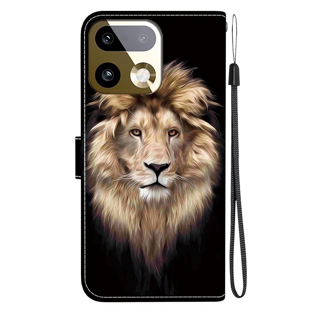 Sokoldalú könyvtáska a Realme 16 Pro+ 5G számára - oroszlán