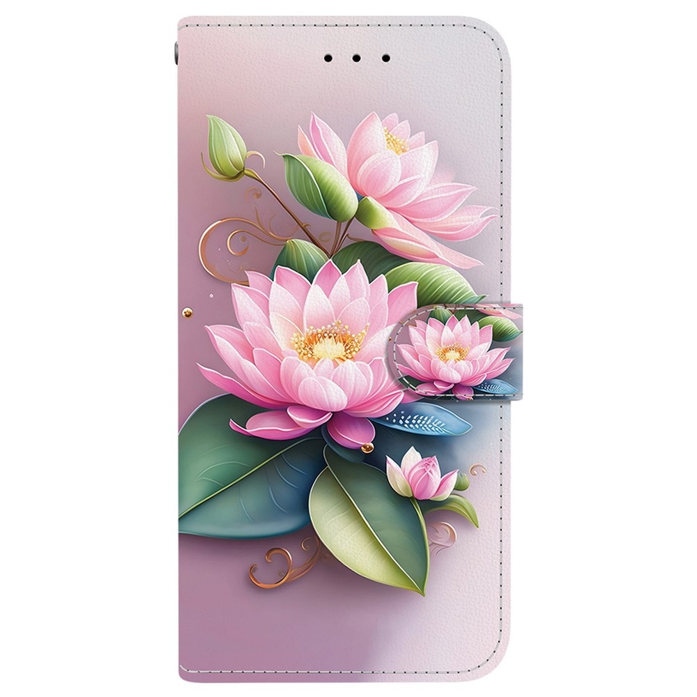 Sokoldalú könyvtáska a Realme 16 Pro+ 5G számára - lótuszvirág
