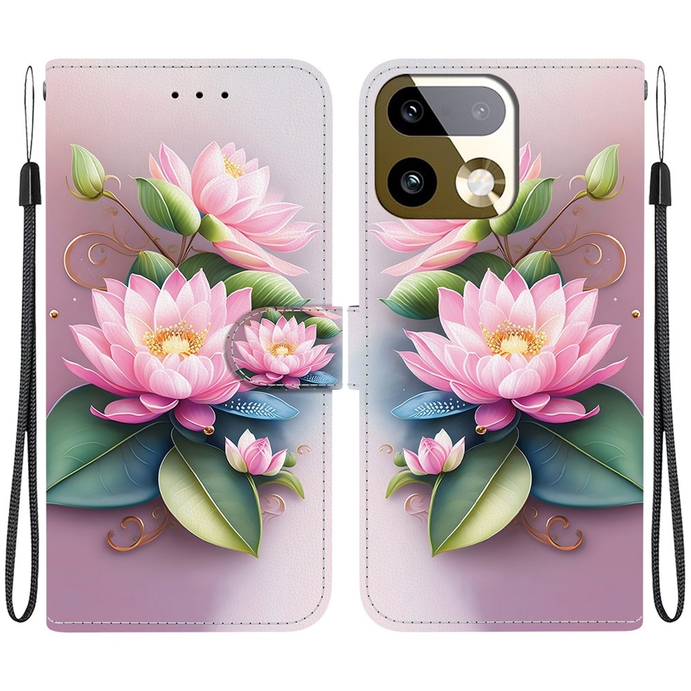 Sokoldalú könyvtáska a Realme 16 Pro+ 5G számára - lótuszvirág