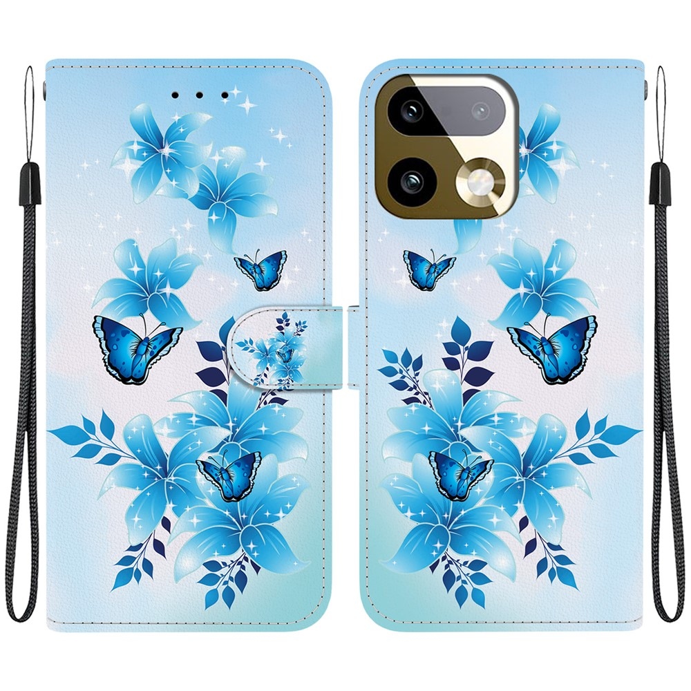 Sokoldalú könyvtáska a Realme 16 Pro+ 5G készülékhez - kék pillangó