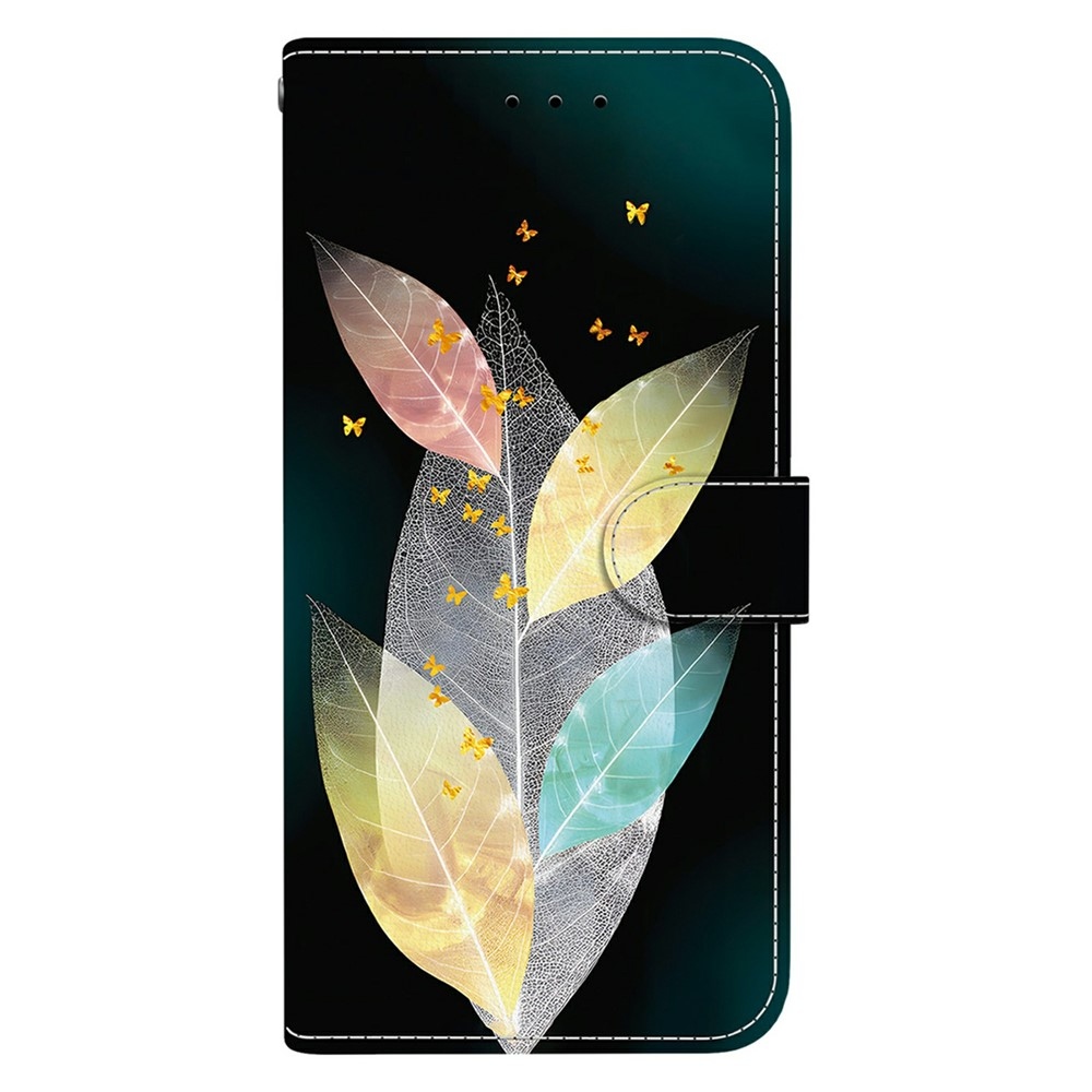 Sokoldalú könyvformájú tok a Samsung Galaxy S26 FE-hez – színes levelek