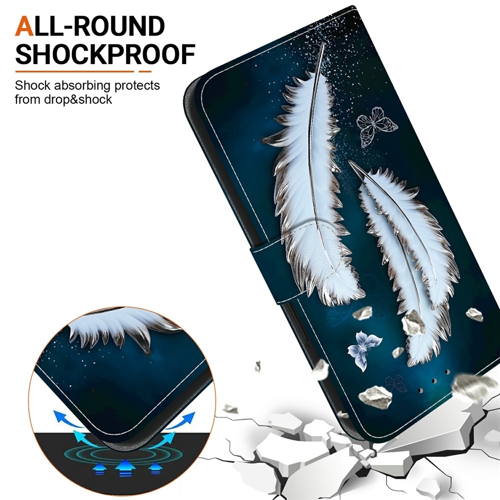 Sokoldalú könyvformájú tok a Samsung Galaxy S26 FE-hez – fehér tollak