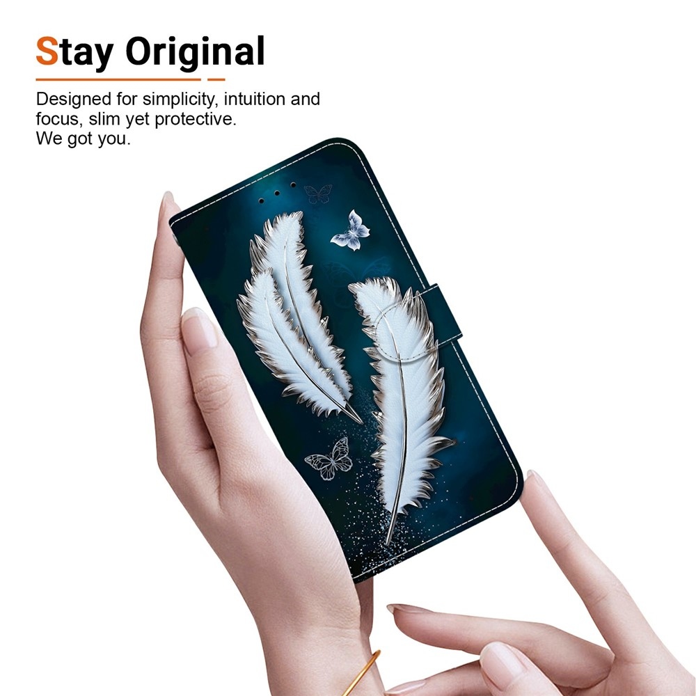 Sokoldalú könyvformájú tok a Samsung Galaxy S26 FE-hez – fehér tollak