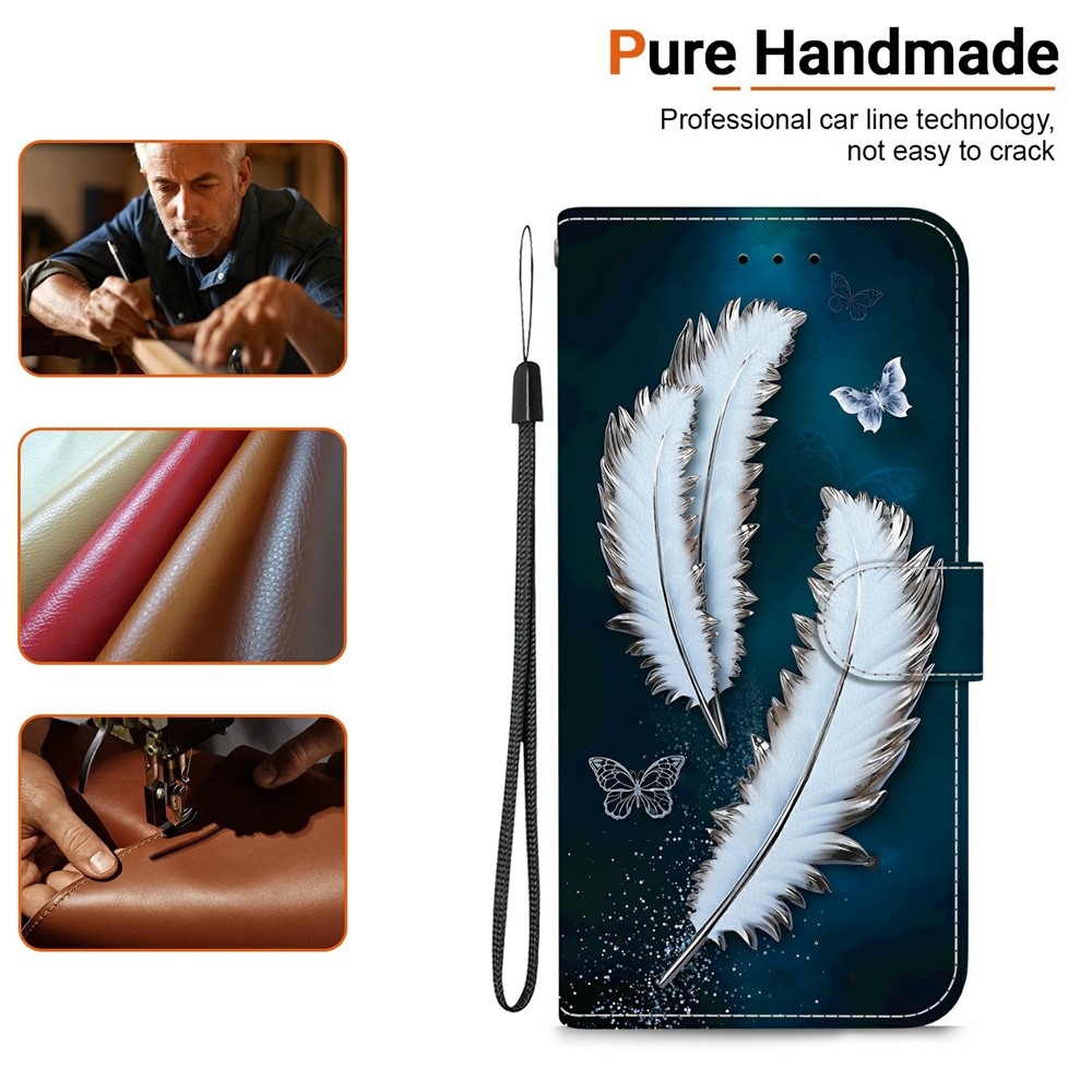 Sokoldalú könyvformájú tok a Samsung Galaxy S26 FE-hez – fehér tollak