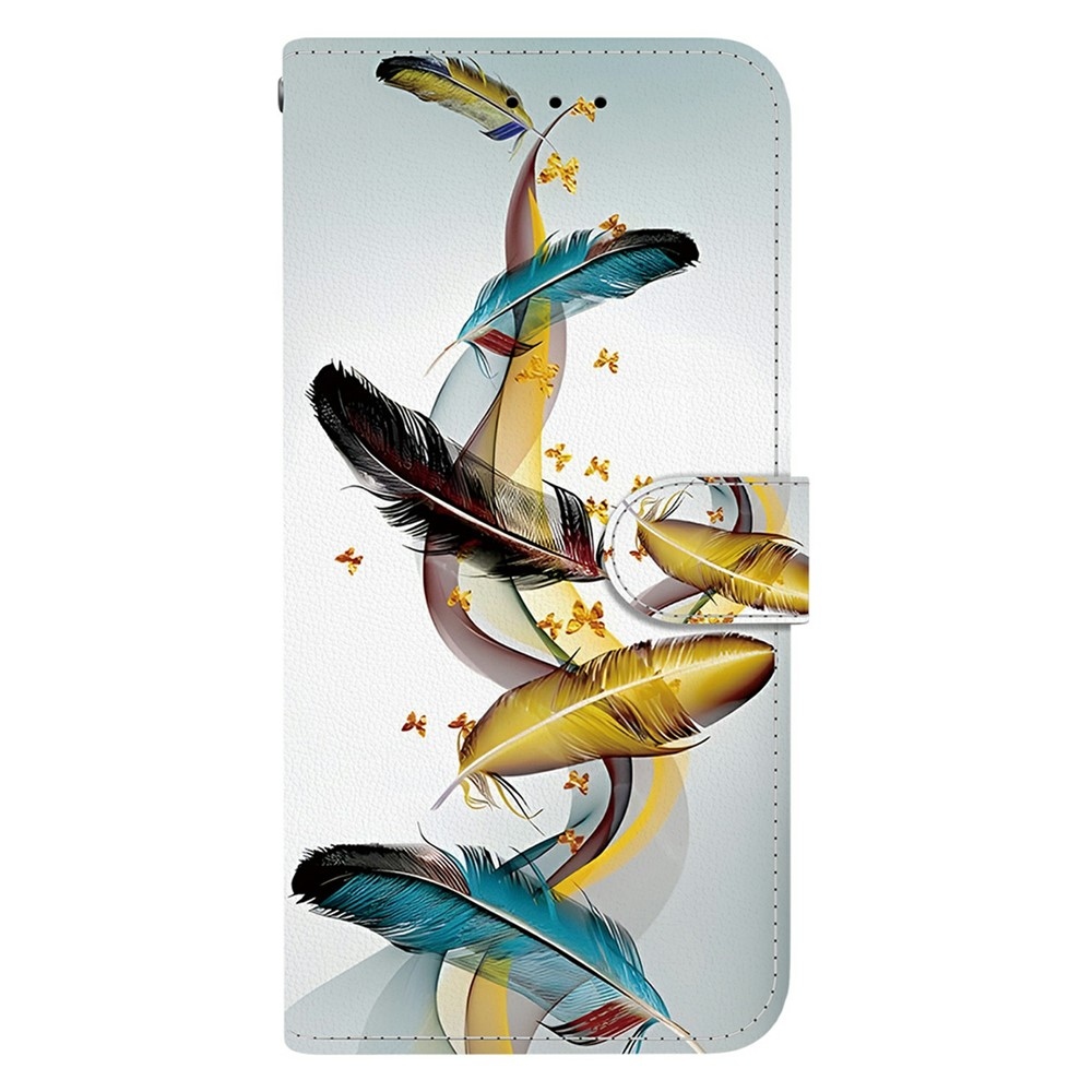 Sokoldalú könyvformájú tok a Samsung Galaxy S26 FE-hez – arany és kék tollak