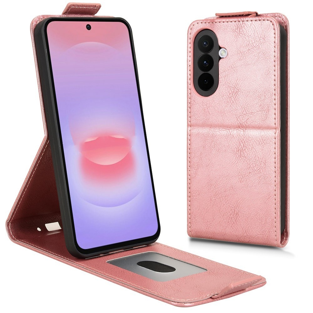 Vert flip tok Samsung Galaxy A27 készülékhez - rózsaarany
