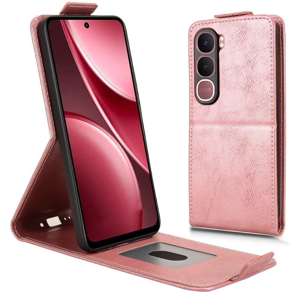 Vert flip tok a Vivo Y21d/Vivo Y31 5G készülékhez - rózsaarany