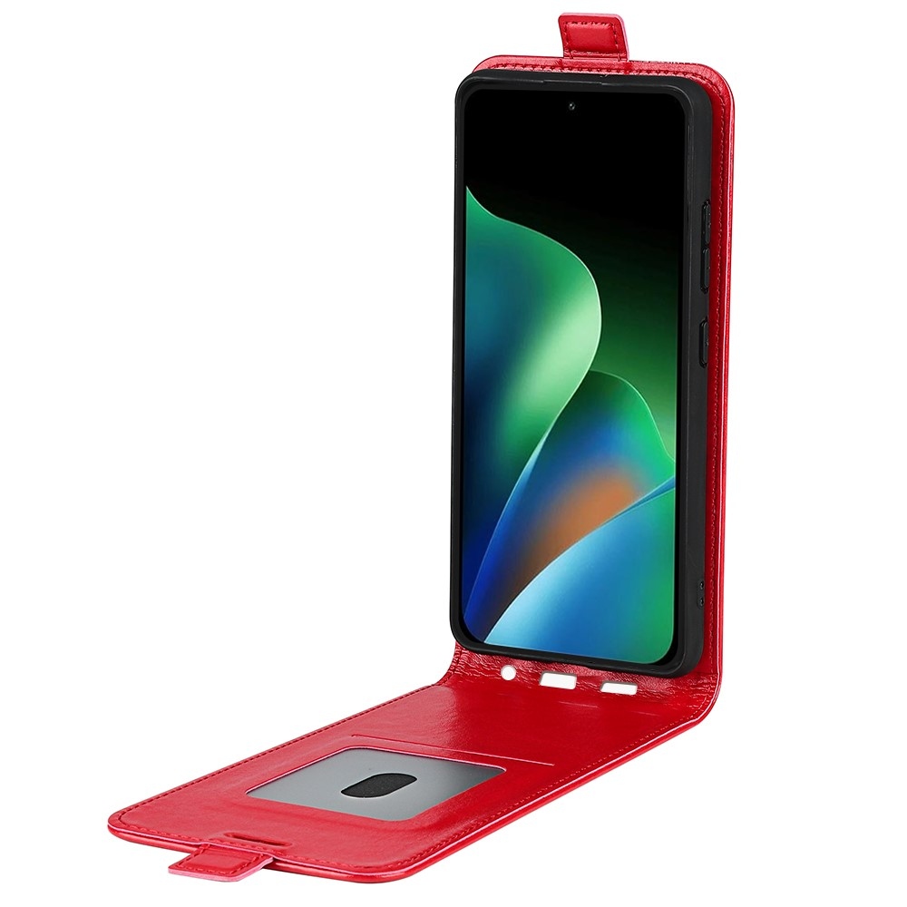 Vertical könyvhátlapos tok a Xiaomi Redmi 17 4G/5G-hez – piros
