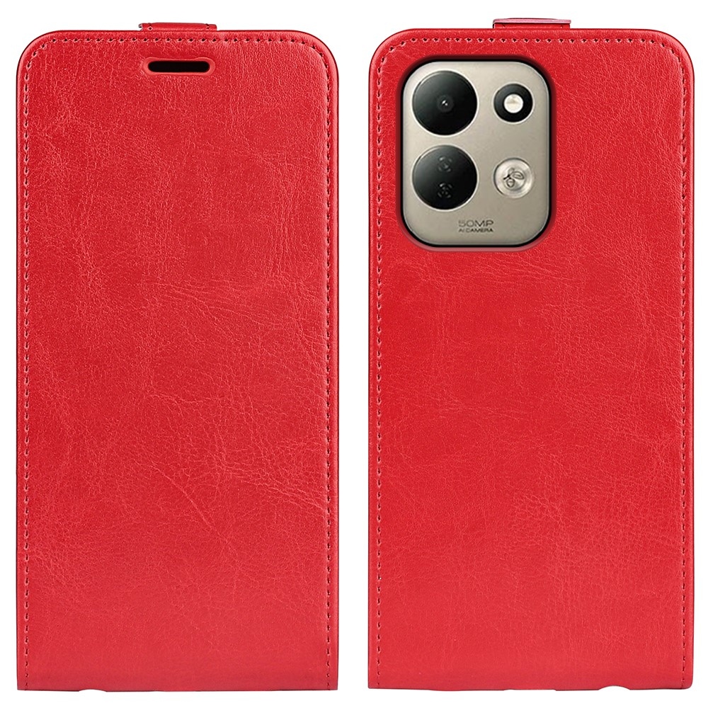 Vertical könyvhátlapos tok a Xiaomi Redmi 17 4G/5G-hez – piros