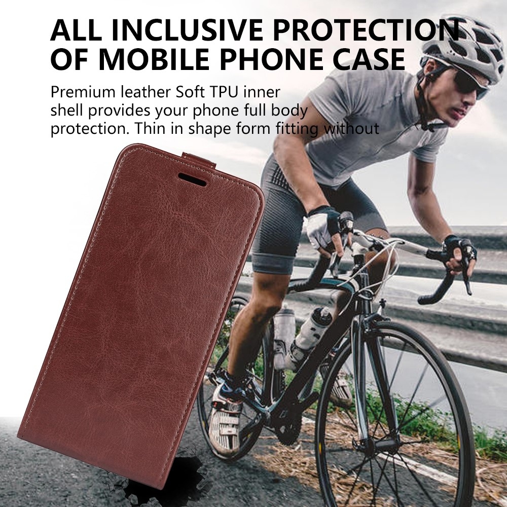 Vertical könyvtok a Xiaomi Redmi 17 4G/5G-hez – barna