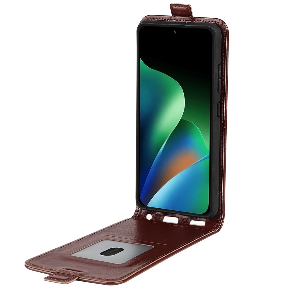 Vertical könyvtok a Xiaomi Redmi 17 4G/5G-hez – barna